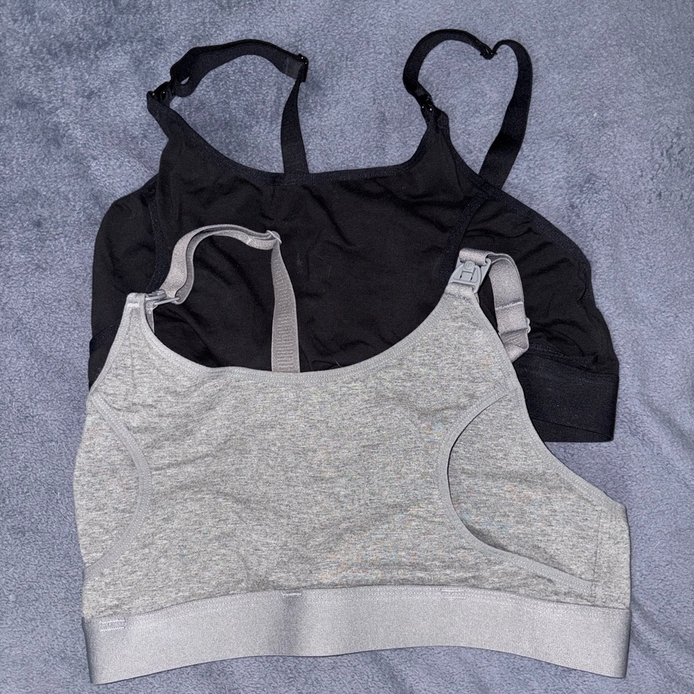 Black and Gray Sports Style Nursing Bras